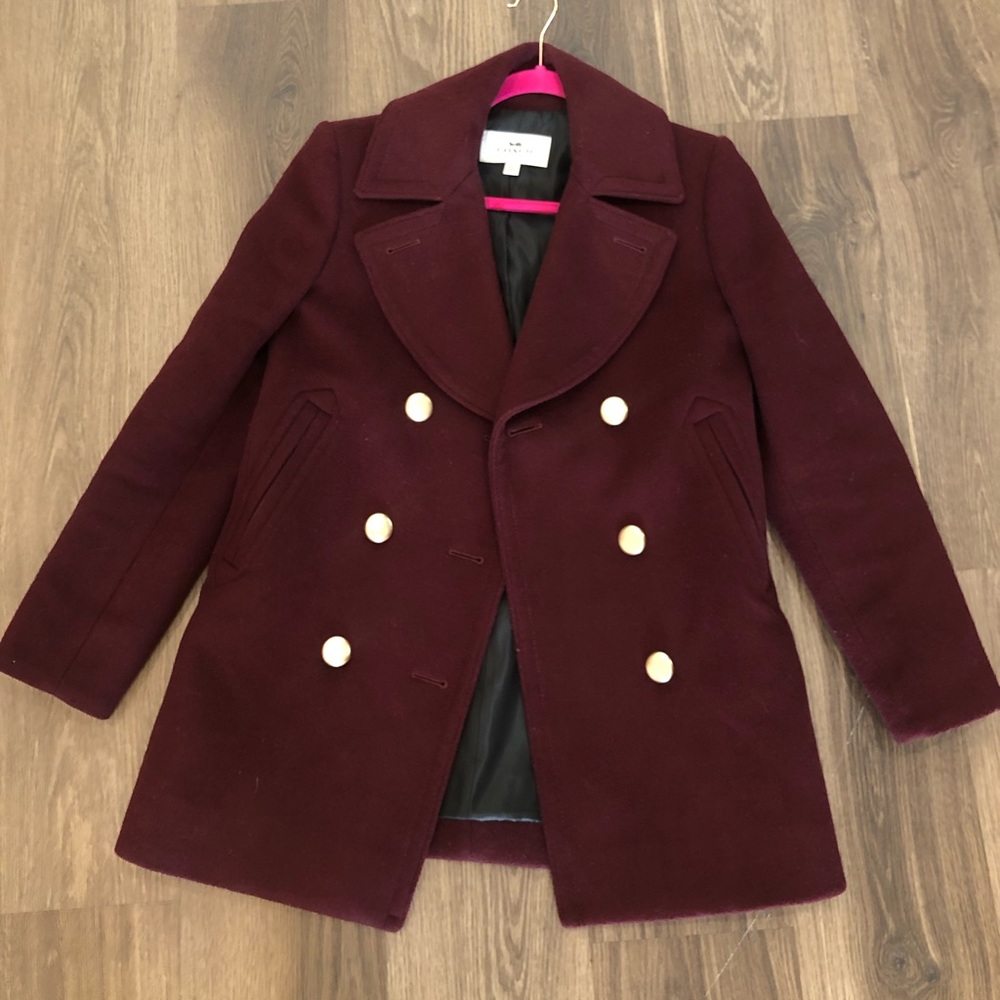 Coach cute burgundy coat